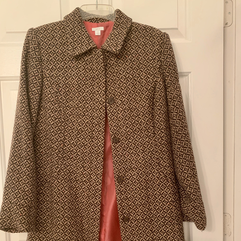 Sophisticated Brown & Cream Pea Coat